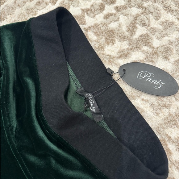 NWT Emerald Green Velour Midi Skirt - Picture 2 of 2